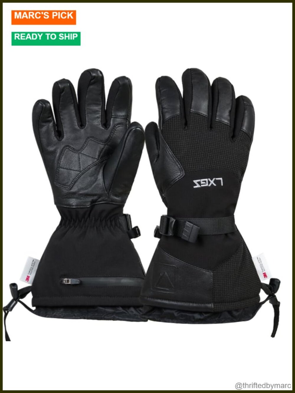 Unisex Ski Leather Gloves Windproof Insulated Touchscreen Winter Gloves